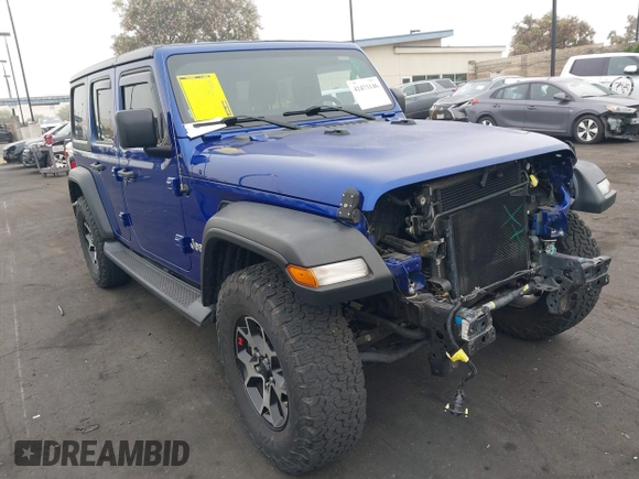 2018 Jeep Wrangler Unlimited Sport S with VIN 1C4HJXDG7JW235946, listed as a IAAI auction lot 42473146 with 37,973 mi miles and . Bid and sale history available at DreamBid. Image 1.