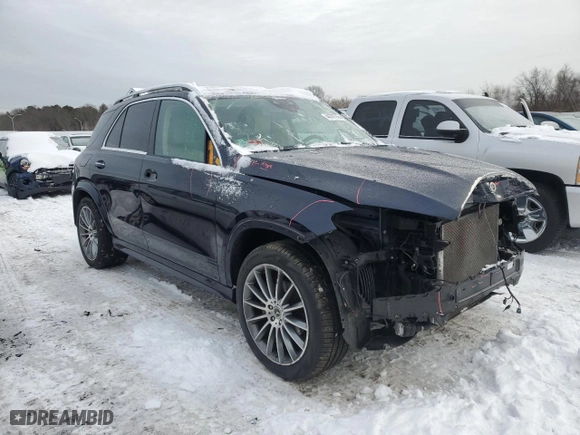 2021 Mercedes-Benz GLE with VIN 4JGFB4KB5MA370754, listed as a Copart auction lot 44785765 with 53,248 mi miles and Salvage Title. Bid and sale history available at carsss.com. Image 4.