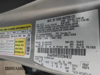 2014 Ford Fusion SE with VIN 3FA6P0H92ER284852, listed as a IAAI auction lot 42104842 with 103,295 mi miles. Bid and sale history available at carsss.com. Image 9.