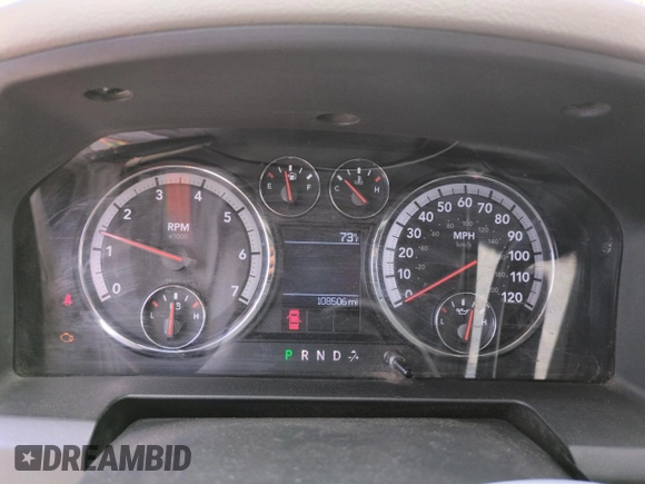 2012 Ram 2500 ST with VIN 3C6TD5HT1CG242154, listed as a Copart auction lot 56407785 with 108,506 mi miles and Salvage title. Bid and sale history available at DreamBid. Image 9.