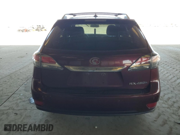 2013 Lexus RX 450h with VIN JTJBC1BA4D2064397, listed as a Copart auction lot 61994345 with 124,106 mi miles and Salvage title. Bid and sale history available at DreamBid. Image 6.