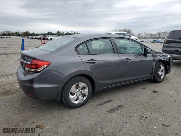 2013 Honda Civic Sdn LX with VIN 2HGFB2F54DH589530, listed as a Copart auction lot 51663785 with 147,786 mi miles and Salvage Title. Bid and sale history available at carsss.com. Image 3.