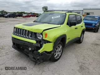 2018 Jeep Renegade Sport with VIN ZACCJBAB3JPJ32474, listed as a Copart auction lot 55346175 with 104,310 mi miles and Salvage title. Bid and sale history available at DreamBid. Image 1.