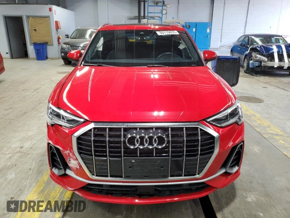 2023 Audi Q3 S line Premium Plus with VIN WA1EECF35P1040308, listed as a Copart auction lot 60119435 with 12,244 mi miles and Salvage title. Bid and sale history available at DreamBid. Image 5.