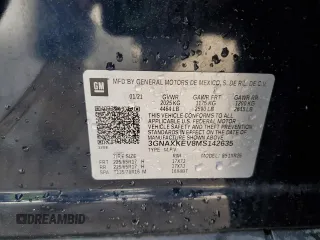 2021 Chevrolet Equinox LT with VIN 3GNAXKEV8MS142635, listed as a Copart auction lot 60846595 with 86,713 mi miles and Salvage title. Bid and sale history available at DreamBid. Image 13.