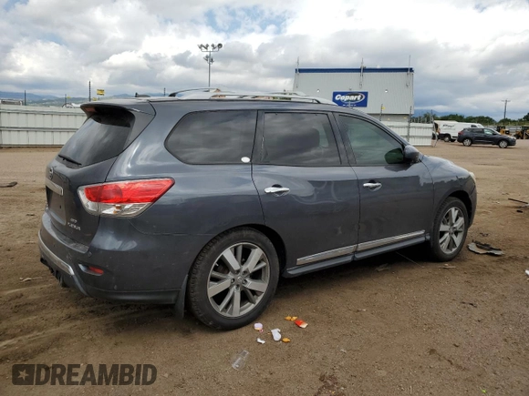2013 Nissan Pathfinder Platinum with VIN 5N1AR2MM1DC613750, listed as a Copart auction lot 61390135 with 150,007 mi miles and Salvage title. Bid and sale history available at DreamBid. Image 3.