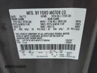 2013 Ford F-150 XL with VIN 1FTFX1EF4DFC75804, listed as a Copart auction lot 53296965 with 179,556 mi miles and Clean Title. Bid and sale history available at carsss.com. Image 12.