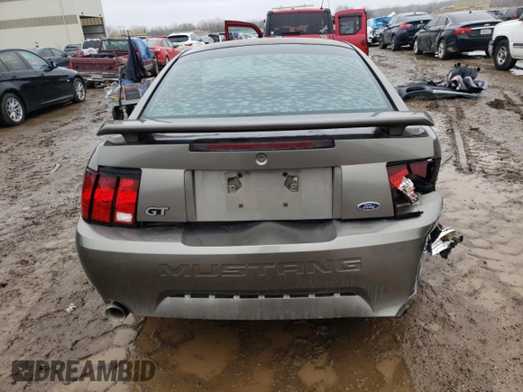 2002 Ford Mustang GT Deluxe with VIN 1FAFP42X02F203595, listed as a Copart auction lot 40194624 with 0 mi miles and Salvage Title. Bid and sale history available at carsss.com. Image 6.