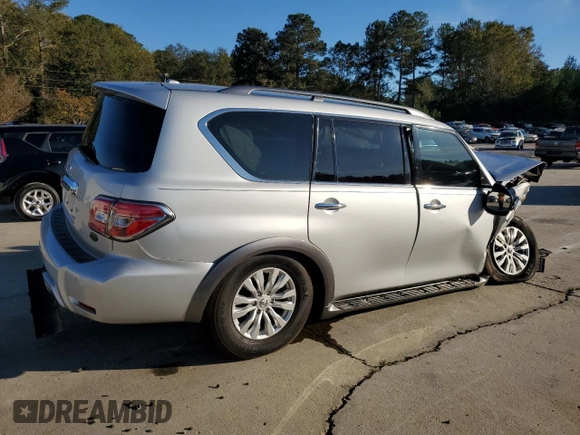 2017 Nissan Armada SV with VIN JN8AY2ND8H9008069, listed as a Copart auction lot 80265754 with 137,009 mi miles and Salvage Title. Bid and sale history available at carsss.com. Image 3.