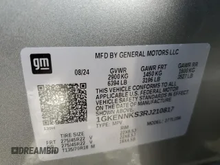 2024 GMC Acadia AWD Elevation z VIN 1GKENNKS3RJ210817, wystawiony jako Copart lot #87511955 z przebiegiem 1 469 mil mil oraz Czysty tytuł • Clean title. Historia ofert i sprzedaży dostępna na DreamBid. Obrazek 14.