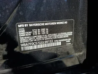 2016 BMW 7 Series 750i with VIN WBA7F0C57GGL99153, listed as a Copart auction lot 45475755 with 140,328 mi miles and Salvage title. Bid and sale history available at DreamBid. Image 12.