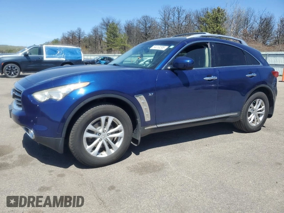 2014 Infiniti QX70 with VIN JN8CS1MW1EM410600, listed as a Copart auction lot 54410295 with 116,985 mi miles and Salvage Title. Bid and sale history available at carsss.com. Image 1.