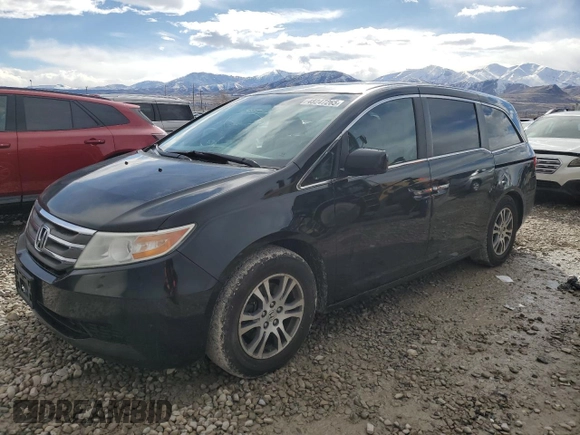2011 Honda Odyssey EX-L with VIN 5FNRL5H67BB001266, listed as a Copart auction lot 48247265 with 160,524 mi miles and Salvage Title. Bid and sale history available at DreamBid. Image 1.