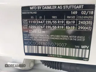 2018 Mercedes-Benz GLC with VIN WDC0G4KB0JV079007, listed as a IAAI auction lot 41910987 with 78,192 mi miles. Bid and sale history available at carsss.com. Image 9.