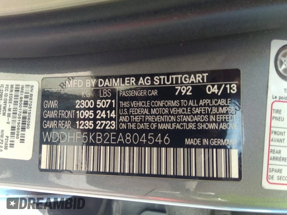 2014 Mercedes-Benz E 350 Sport z VIN WDDHF5KB2EA804546, wystawiony jako IAAI lot #42753310 z przebiegiem 182 861 mil mil oraz . Historia ofert i sprzedaży dostępna na DreamBid. Obrazek 9.