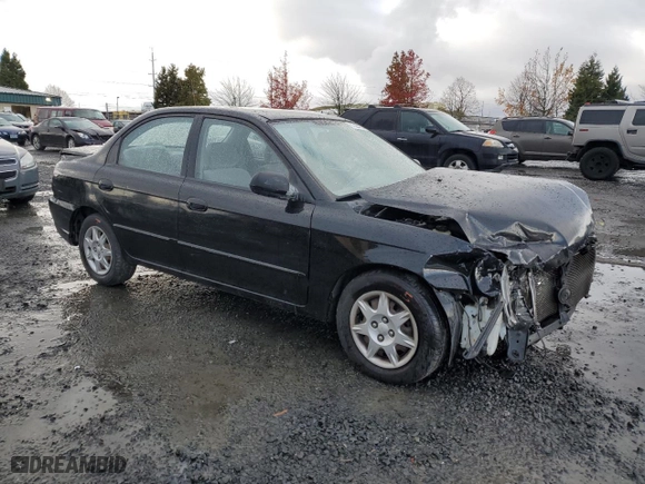 2002 Kia Spectra with VIN KNAFB121225171948, listed as a Copart auction lot 48980255 with NaN miles and Salvage Title. Bid and sale history available at carsss.com. Image 4.