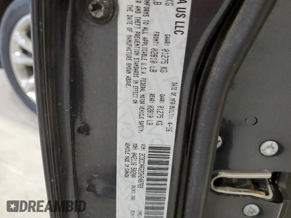 2016 Chrysler 300 Limited with VIN 2C3CCARG2GH248769, listed as a Copart auction lot 43254505 with 89,515 mi miles and Salvage Title. Bid and sale history available at DreamBid. Image 14.