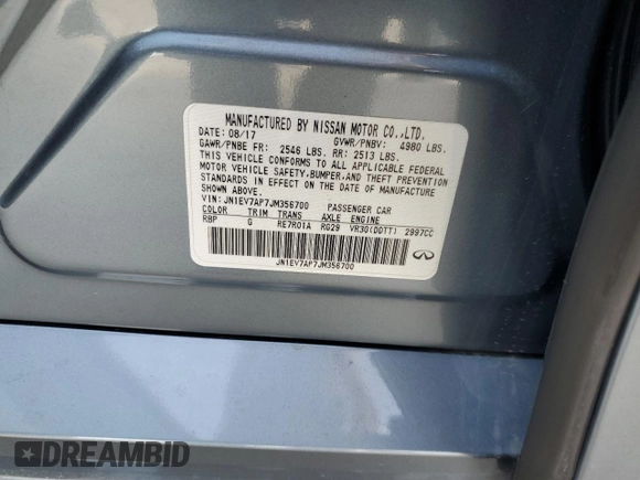 2018 Infiniti Q50 Luxe with VIN JN1EV7AP7JM356700, listed as a Copart auction lot 45892775 with 90,449 mi miles and Salvage Title. Bid and sale history available at carsss.com. Image 13.