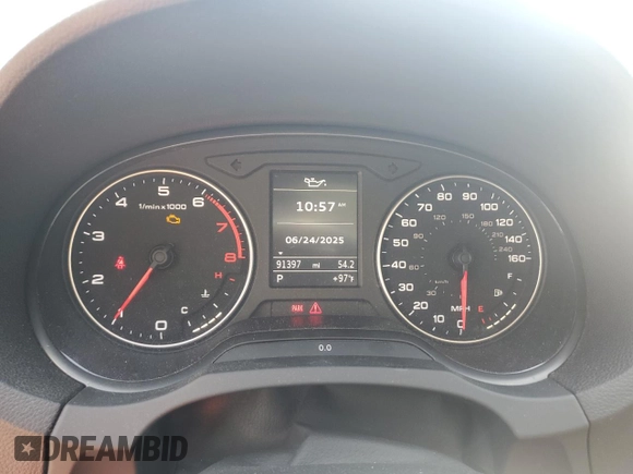 2015 Audi A3 Premium with VIN WAUACGFF2F1047403, listed as a Copart auction lot 62104235 with 91,397 mi miles and Salvage title. Bid and sale history available at DreamBid. Image 9.