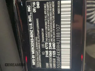 2017 Mercedes-Benz C 300 с VIN 55SWF4KB9HU188107, выставлен на аукционе Copart как лот 63483215 с пробегом 34 001 миль миль и Списание • Salvage title. История ставок и продаж доступна на DreamBid. Изображение 13.