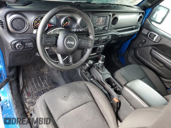 2021 Jeep Wrangler Sport S with VIN 1C4GJXAG2MW762104, listed as a Copart auction lot 46620845 with 56,799 mi miles and Salvage Title. Bid and sale history available at DreamBid. Image 8.
