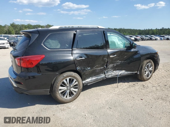2017 Nissan Pathfinder SL with VIN 5N1DR2MNXHC669326, listed as a Copart auction lot 53086465 with 53,242 mi miles and Salvage title. Bid and sale history available at DreamBid. Image 3.