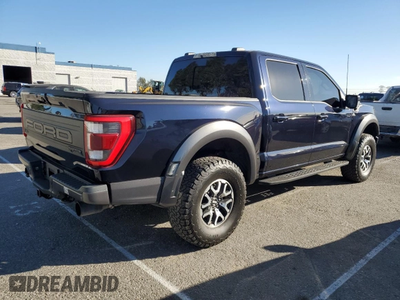 2021 Ford F-150 Raptor with VIN 1FTFW1RG4MFC25118, listed as a Copart auction lot 86217584 with 30,802 mi miles and Salvage Title. Bid and sale history available at carsss.com. Image 3.