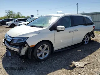 2018 Honda Odyssey EX-L z VIN 5FNRL6H76JB111660, wystawiony jako Copart lot #57145925 z przebiegiem 81 709 mil mil oraz Szkoda całkowita • Salvage title. Historia ofert i sprzedaży dostępna na DreamBid. Obrazek 1.