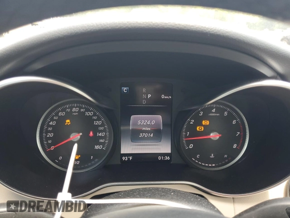 2018 Mercedes-Benz C 300 with VIN WDDWF4JB5JR419500, listed as a Copart auction lot 60235995 with 37,014 mi miles and Salvage title. Bid and sale history available at DreamBid. Image 9.