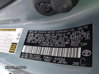 2015 Toyota Prius Two with VIN JTDZN3EU4FJ025444, listed as a IAAI auction lot 41560418 with 131,531 mi miles and . Bid and sale history available at DreamBid. Image 9.