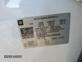2020 GMC Acadia AT4 with VIN 1GKKNLLS1LZ144105, listed as a Copart auction lot 50167755 with 107,387 mi miles and Salvage title. Bid and sale history available at DreamBid. Image 13.