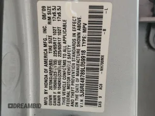 2009 Honda CR-V EX-L z VIN 5J6RE48789L059918, wystawiony jako Copart lot #51609925 z przebiegiem 238 411 mil mil oraz Szkoda całkowita • Salvage title. Historia ofert i sprzedaży dostępna na DreamBid. Obrazek 13.