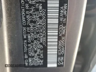 2005 Toyota Camry STD with VIN JTDBE32KX53029392, listed as a Copart auction lot 65439115 with 77,464 mi miles and Salvage title. Bid and sale history available at DreamBid. Image 12.