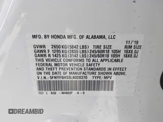 2020 Honda Pilot EX-L с VIN 5FNYF6H53LB028370, выставлен на аукционе IAAI как лот 42077929 с пробегом 64 787 миль миль и . История ставок и продаж доступна на DreamBid. Изображение 9.