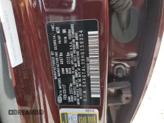 2017 Kia Optima LX with VIN 5XXGT4L39HG159354, listed as a Copart auction lot 51959355 with 61,061 mi miles and Salvage title. Bid and sale history available at DreamBid. Image 12.