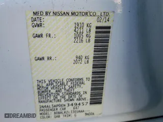 2014 Nissan Altima 2.5 with VIN 1N4AL3AP0EN349457, listed as a Copart auction lot 88103995 with 175,354 mi miles and Salvage Title. Bid and sale history available at carsss.com. Image 12.
