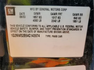 2004 Pontiac Grand Am GT with VIN 1G2NW52E64C143974, listed as a Copart auction lot 80914414 with 0 mi miles and Salvage Title. Bid and sale history available at carsss.com. Image 13.