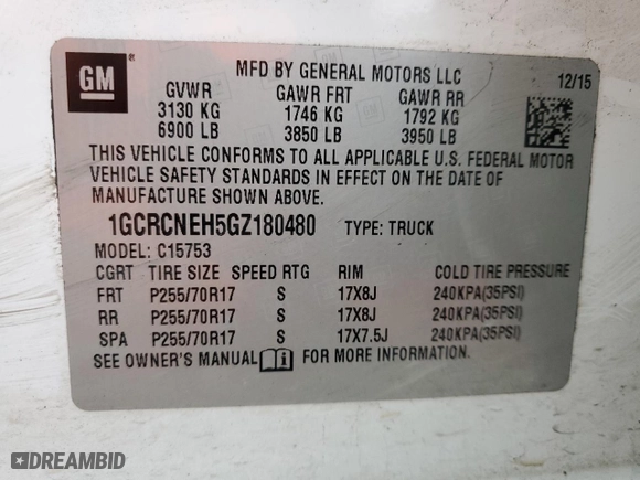 2016 Chevrolet Silverado 1500 Work Truck with VIN 1GCRCNEH5GZ180480, listed as a Copart auction lot 45429545 with 263,563 mi miles and Clean Title. Bid and sale history available at carsss.com. Image 13.