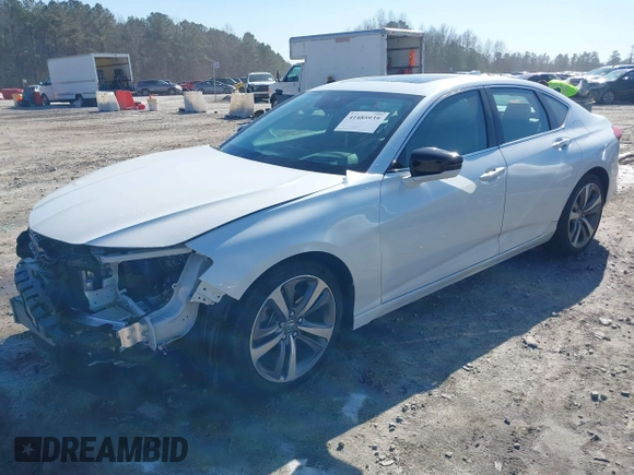 2023 Acura TLX w/Advance Package with VIN 19UUB6F64PA004763, listed as a IAAI auction lot 41485939 with 16,868 mi miles. Bid and sale history available at carsss.com. Image 18.