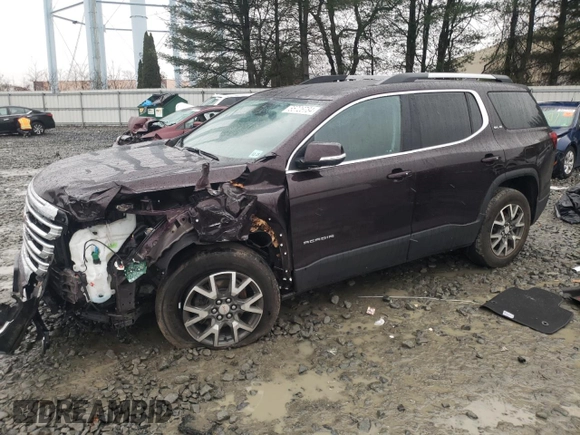 2021 GMC Acadia SLE with VIN 1GKKNRLS2MZ122201, listed as a Copart auction lot 85726784 with 47,437 mi miles and Salvage Title. Bid and sale history available at carsss.com. Image 1.