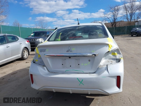 2021 Mitsubishi Mirage G4 ES with VIN ML32FUFJXMHF03367, listed as a IAAI auction lot 41689389 with 19,898 mi miles. Bid and sale history available at carsss.com. Image 15.