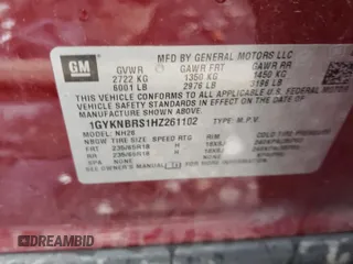2017 Cadillac XT5 Luxury FWD with VIN 1GYKNBRS1HZ261102, listed as a Copart auction lot 44901935 with 76,582 mi miles and Salvage Title. Bid and sale history available at carsss.com. Image 15.