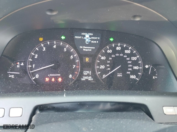 2008 Lexus LS 460 LWB with VIN JTHGL46F785025354, listed as a Copart auction lot 72372784 with 166,549 mi miles and Salvage Title. Bid and sale history available at carsss.com. Image 9.