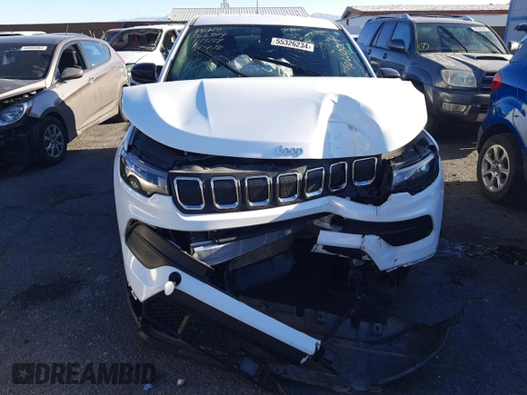 2022 Jeep Compass Sport with VIN 3C4NJDAB6NT205553, listed as a Copart auction lot 55326234 with 44,638 mi miles and Salvage title. Bid and sale history available at DreamBid. Image 5.