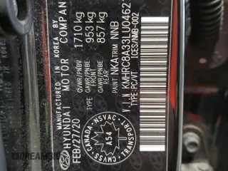 2020 Hyundai Venue SEL with VIN KMHRC8A33LU046212, listed as a Copart auction lot 54235985 with 85,306 mi miles and Salvage Title. Bid and sale history available at carsss.com. Image 13.