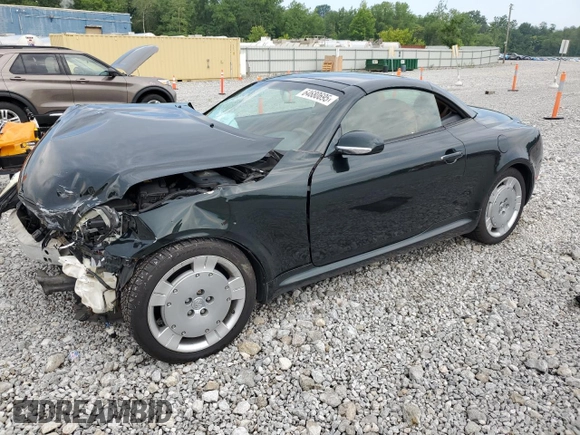 2002 Lexus SC 430 with VIN JTHFN48Y920006524, listed as a Copart auction lot 64680695 with 166,118 mi miles and Salvage title. Bid and sale history available at DreamBid. Image 1.