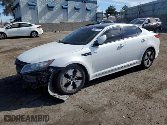 2013 Kia Optima Hybrid EX with VIN KNAGM4ADXD5060028, listed as a Copart auction lot 69083304 with 119,701 mi miles and Salvage Title. Bid and sale history available at carsss.com. Image 1.