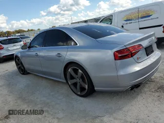 2015 Audi S8 with VIN WAUK2AFD6FN011936, listed as a Copart auction lot 74001664 with 0 mi miles and Salvage Title. Bid and sale history available at carsss.com. Image 2.