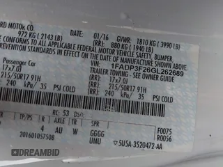 2016 Ford Focus SE with VIN 1FADP3F26GL262689, listed as a IAAI auction lot 41917883 with 178,371 mi miles. Bid and sale history available at carsss.com. Image 9.