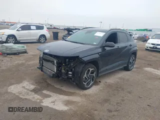 2024 Hyundai Kona N Line with VIN KM8HACA31RU055035, listed as a IAAI auction lot 41593771 with 7,730 mi miles and . Bid and sale history available at carsss.com. Image 2.